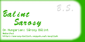 balint sarosy business card